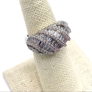 Jacmel Mauritius JCM Sterling Silver CZ Dome Ring 5.75